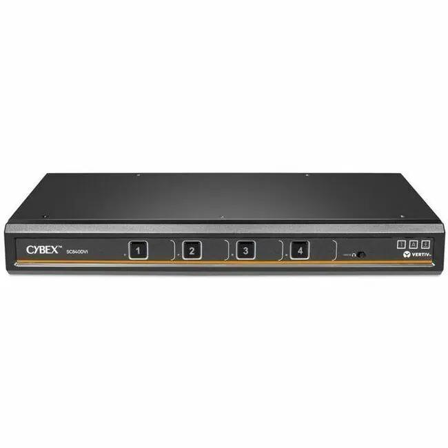 Vertiv AVOCENT Cybex SC840DVI-400 Secure 4-Port Desktop KVM Switch with 4K Support and NIAP Certification by Vertiv