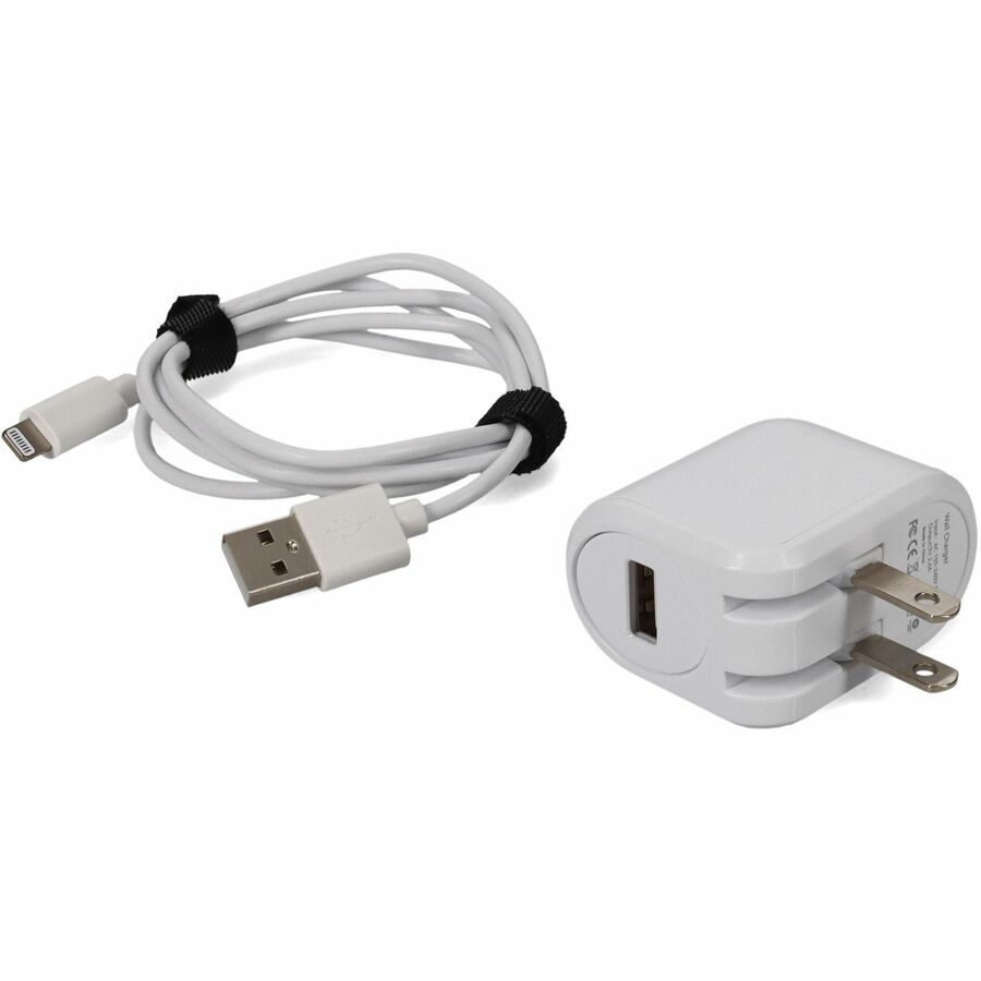 AddOn 1m USB A 2.0 Male to Lightning Male Cable with 5V 2.4A Wall Plug