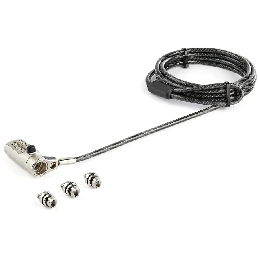 StarTech.com 6.6ft Universal Laptop Cable Lock with 4-Digit Combination - Compatible with K-Slot, Nano & Wedge Slots