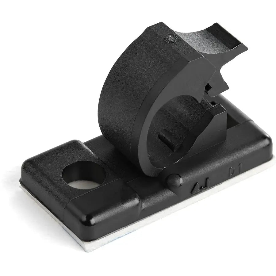 StarTech.com CBMCC1 Small Black Cable Clamps – Self-Adhesive Cable Management Clips for Office and Networking