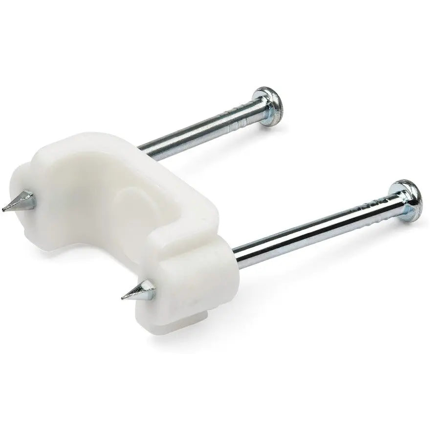 StarTech.com 100 Pack White Cable Clips with Nails – Reusable Cord Mounting Fasteners for Wall and Ceiling Organization
