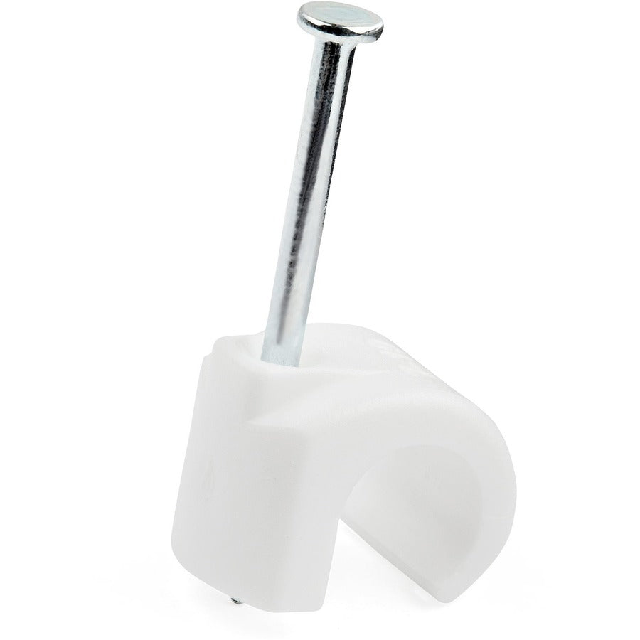 StarTech.com 100 Pack Large Cable Clips with Nail for Wall Mounting and Organization