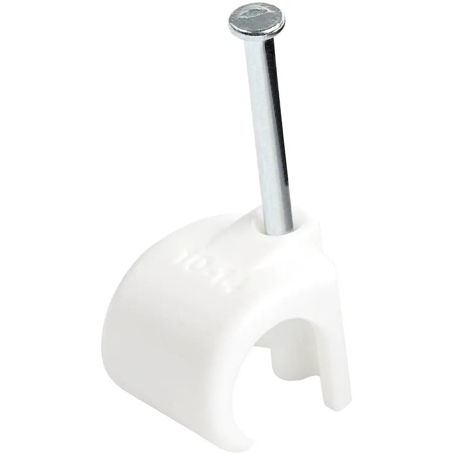 StarTech.com 100 Pack Extra Large Cable Clips with Nail - Reusable Cord Mounting and Organization Tacks in White