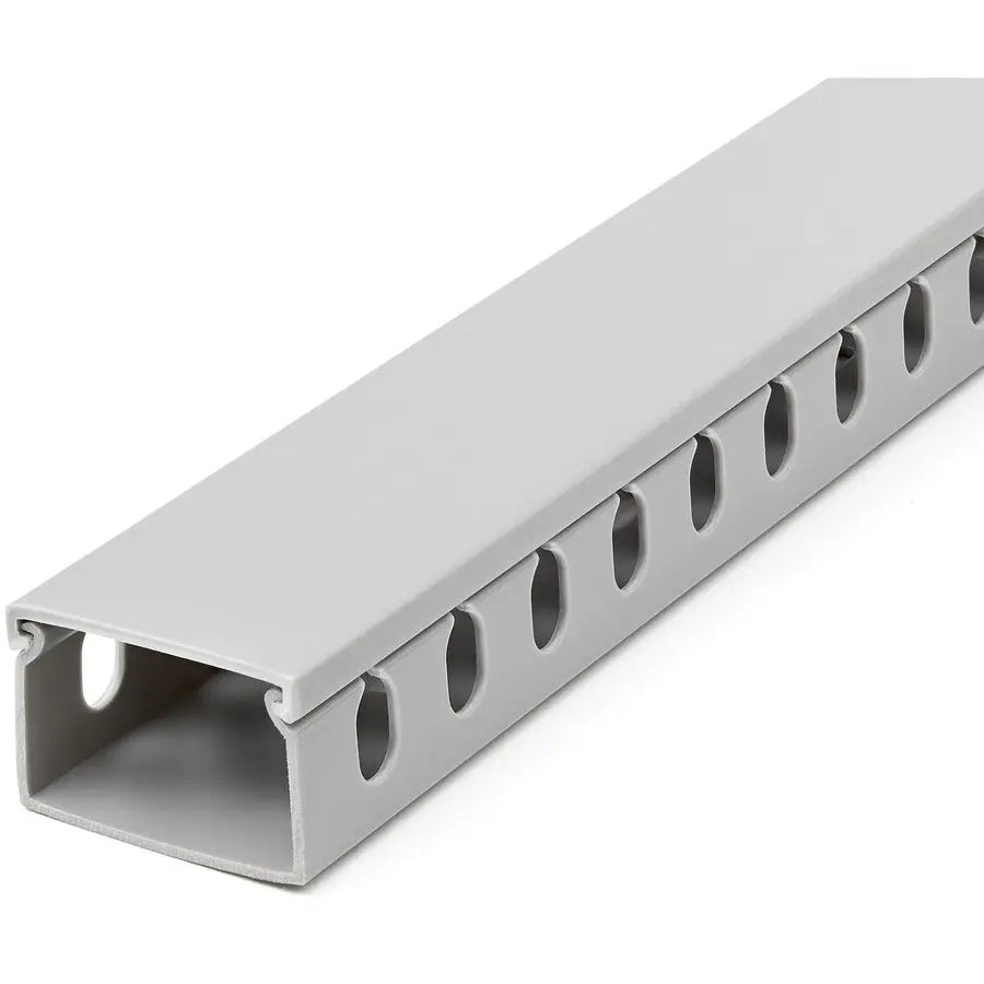 StarTech.com Cable Management Raceway with Cover, 6.5 ft, 1.5 x 1 in, 0.3 in Slots, Gray