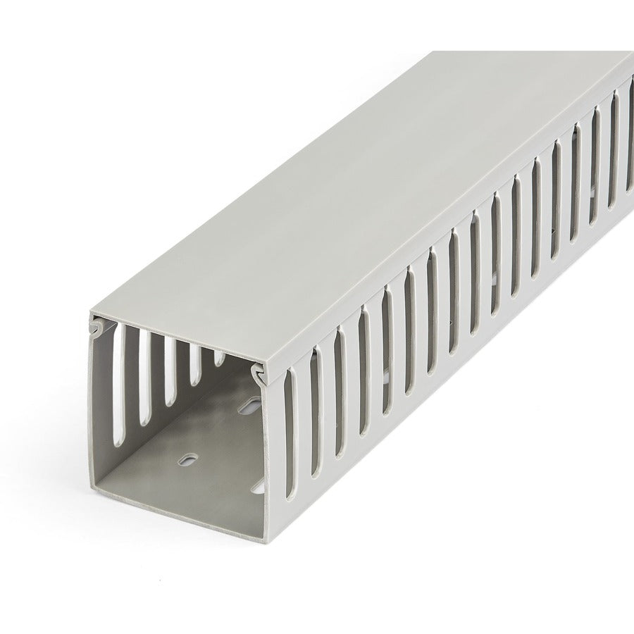 StarTech.com 8GG390 Slotted Cable Management Raceway - 6.5 ft. Gray PVC Wire Organizer