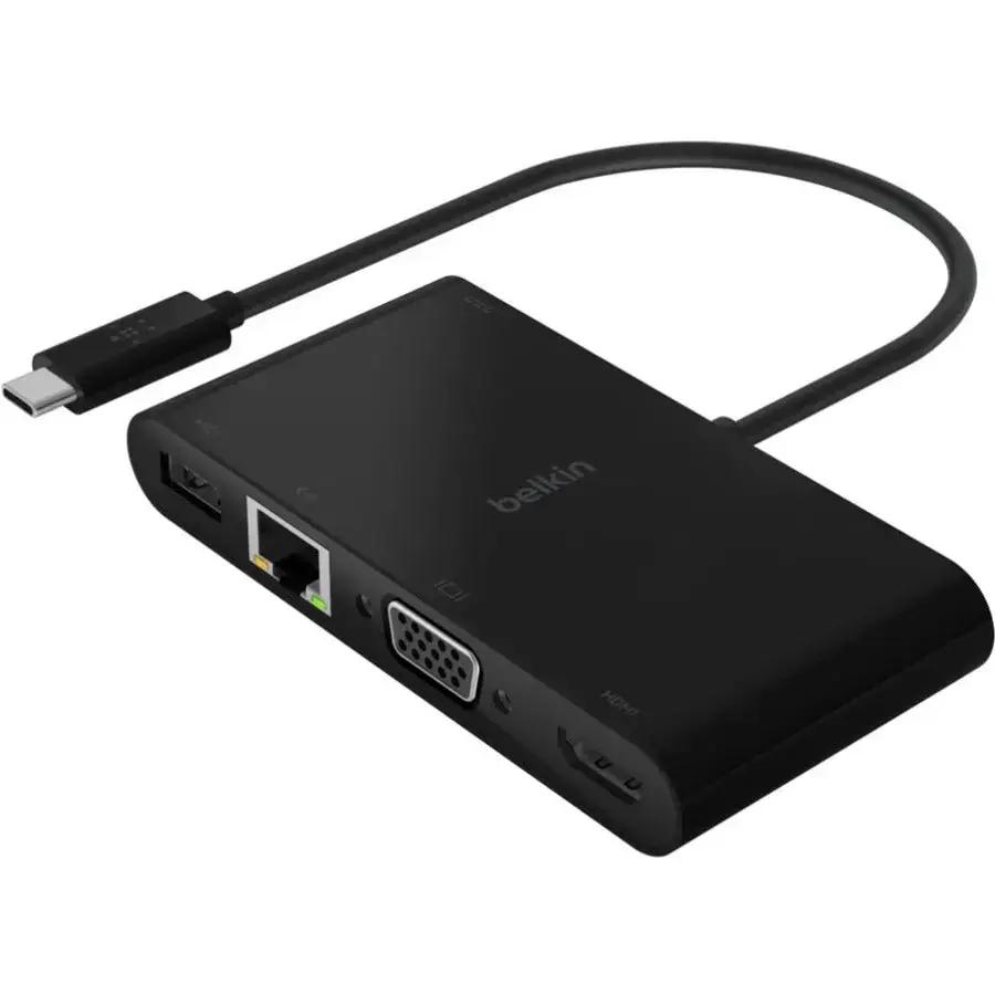 Belkin USB-C 5-in-1 Hub Plus 100W – Multi-Port Docking Station with HDMI, VGA, USB-A 3.0 & Gigabit Ethernet by BELKIN - CABLES