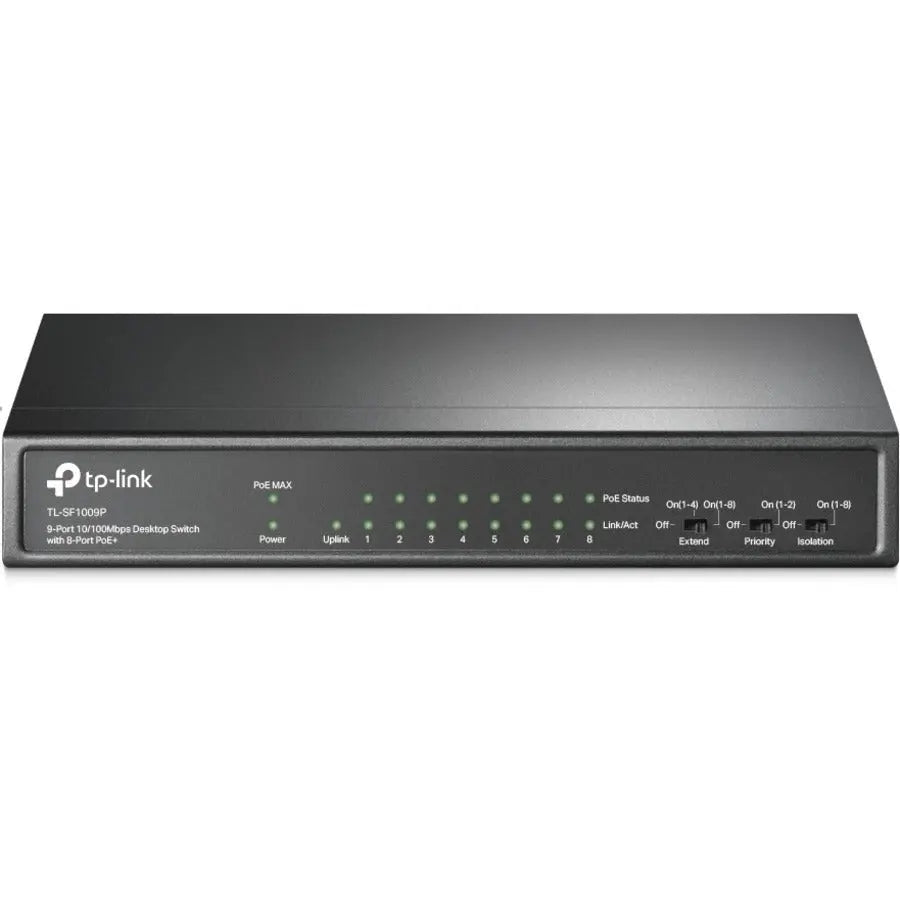 TP-Link TL-SF1009P 9-Port 10/100Mbps Desktop Switch with 8 PoE+ Ports for Surveillance and Networking
