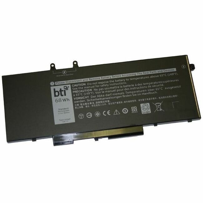 Battery Technology Inc. 4GVMP-BTI 7.6V 68Wh Li-Ion Notebook Battery for Dell Inspiron 15 7590 2-in-1 and Latitude 5400