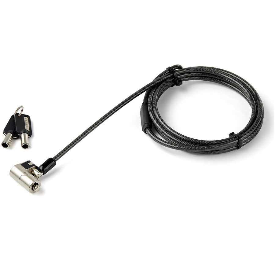 StarTech.com 6.6ft (2m) 3-in-1 Universal Laptop Cable Lock with Keyed Security for K-Slot, Nano, and Wedge Slots