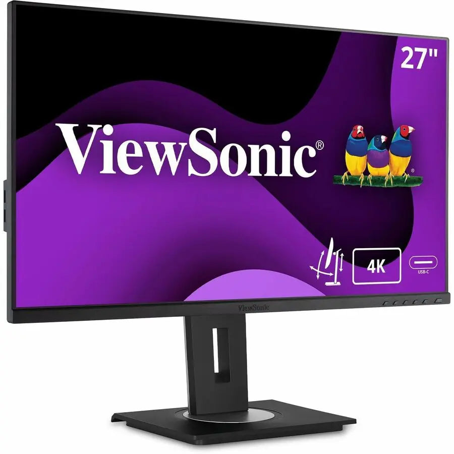 ViewSonic VG2756-4K 27-Inch 4K UHD IPS Docking Monitor with Ergonomic Design and USB-C Hub