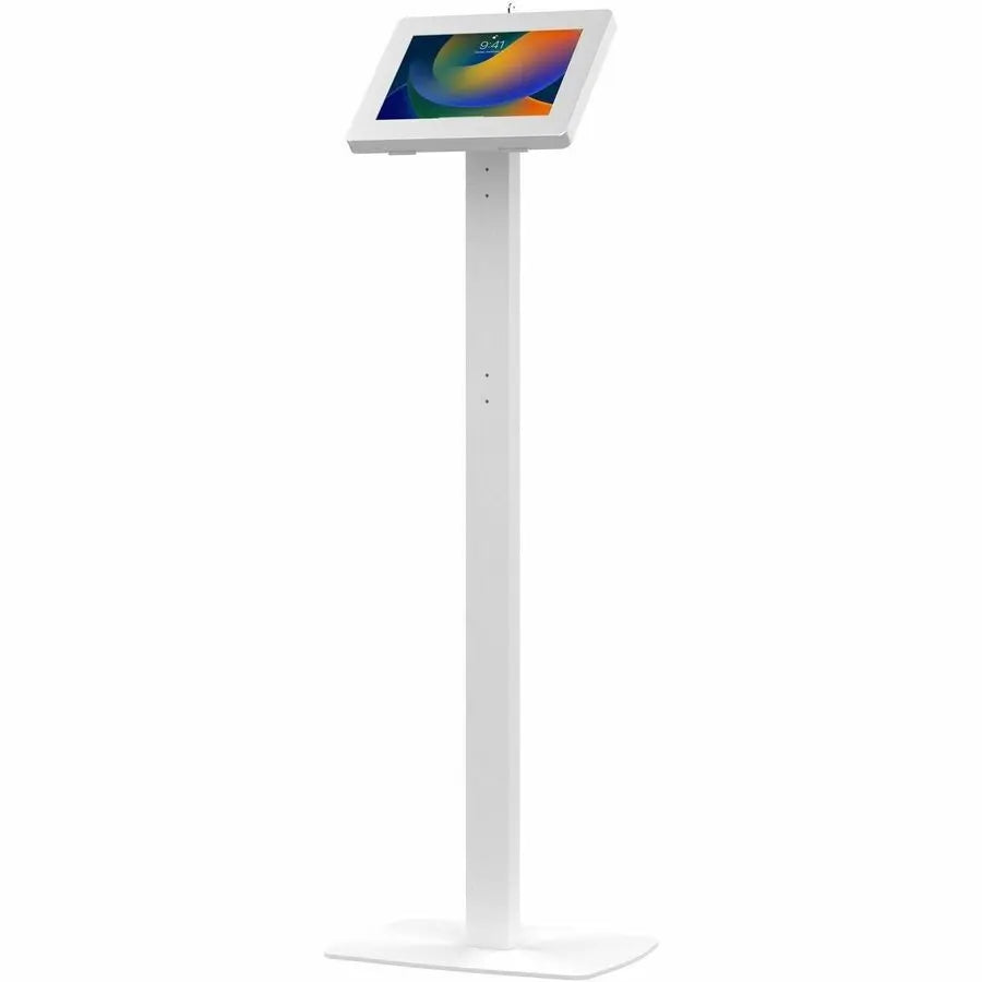 CTA Digital Premium Thin Profile Floor Stand with Security Enclosure for 10.2-inch iPad and More - White