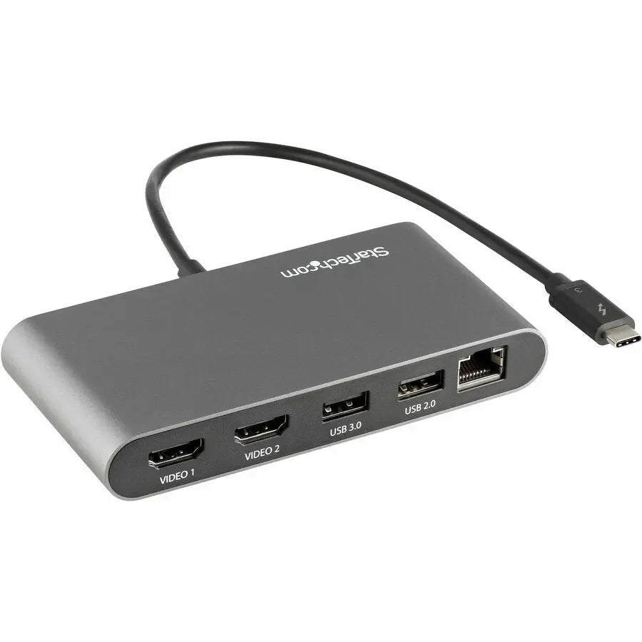 StarTech.com Dual-Monitor Thunderbolt 3 Dock with 4K HDMI, Gigabit Ethernet, and USB-A Ports - Model TB3DKM2HDL