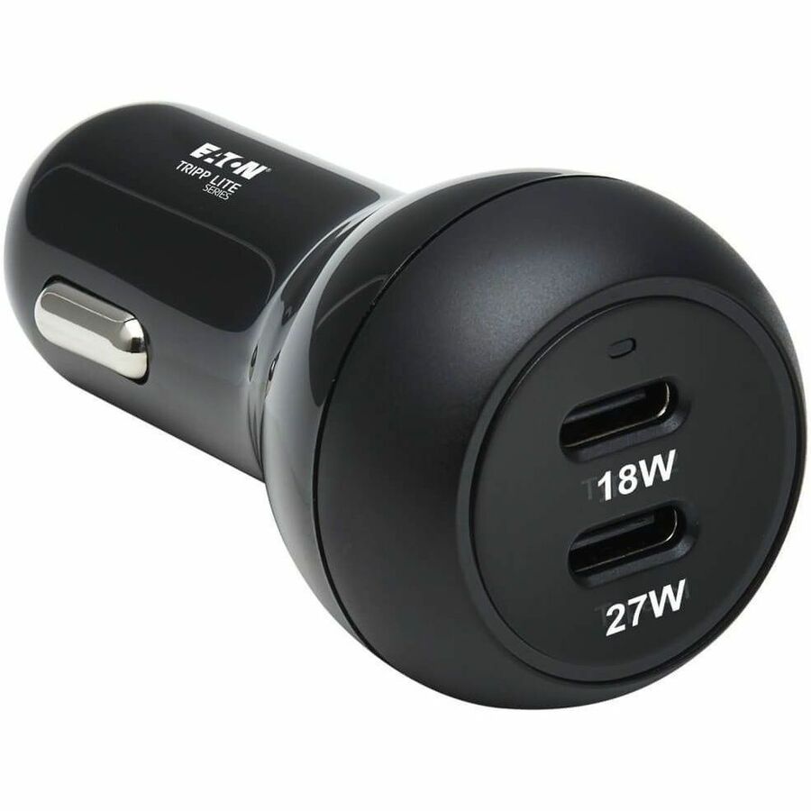 Eaton Tripp Lite Series Dual-Port USB-C Car Charger with 45W PD - Fast Charging for Smartphones, Tablets & Laptops