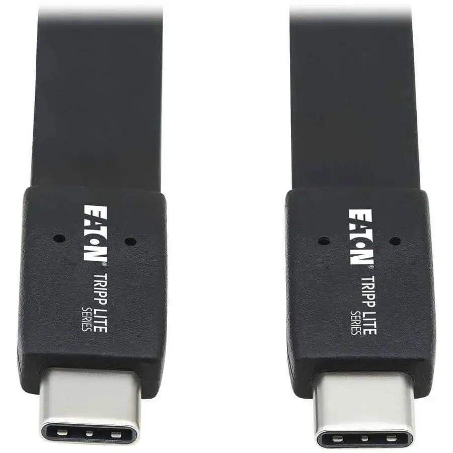 Eaton Corporation Tripp Lite U420-16N-G25AFL USB-C Flat Data Transfer Cable – 16 Inch, Thunderbolt 3 Compatible, 10 Gbps, 100W Power Delivery by Eaton Corporation