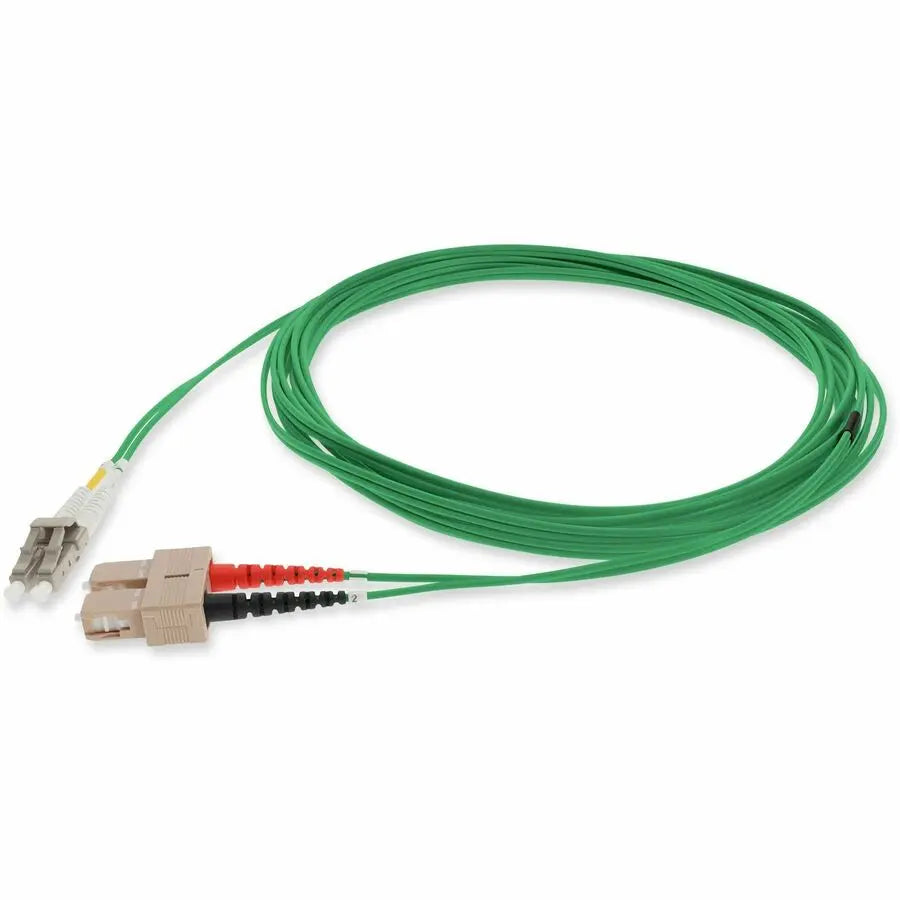 AddOn 1m SC to LC Green OM1 Duplex Fiber Patch Cable - Riser-Rated OFNR Network Cable