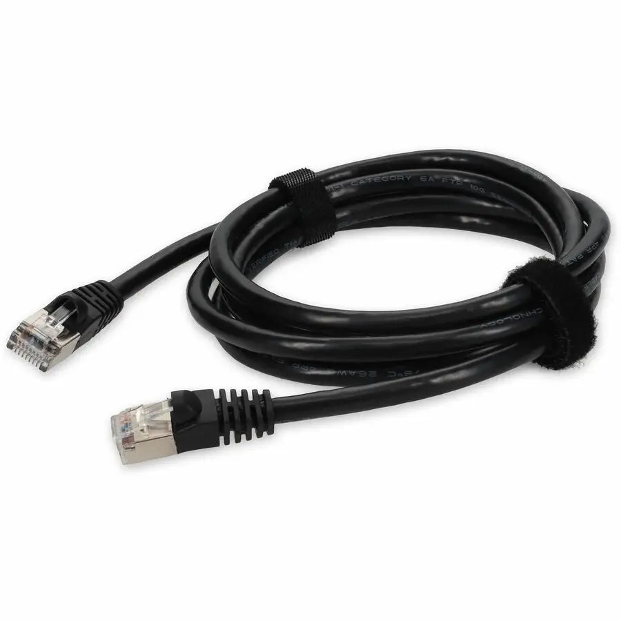 AddOn 10ft Black Cat6A Shielded Ethernet Patch Cable with Snagless RJ-45 Connectors