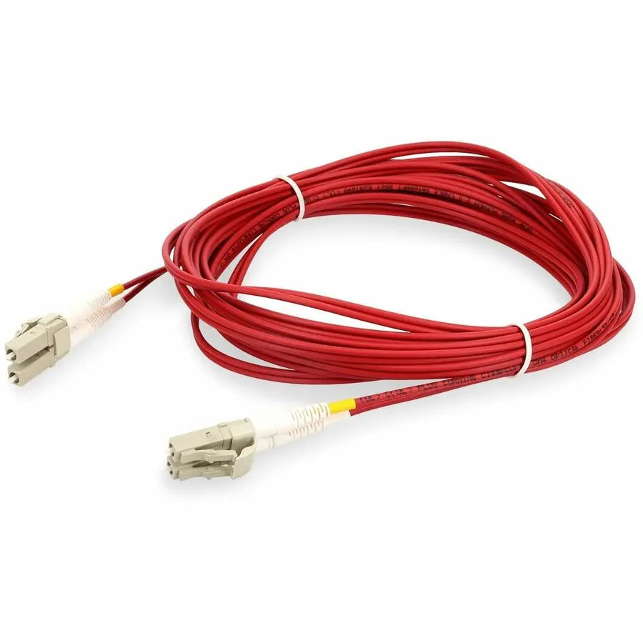 ADDON Custom 2m LC to LC Red OM3 Duplex OFNR Riser-Rated TAA Fiber Patch Cable