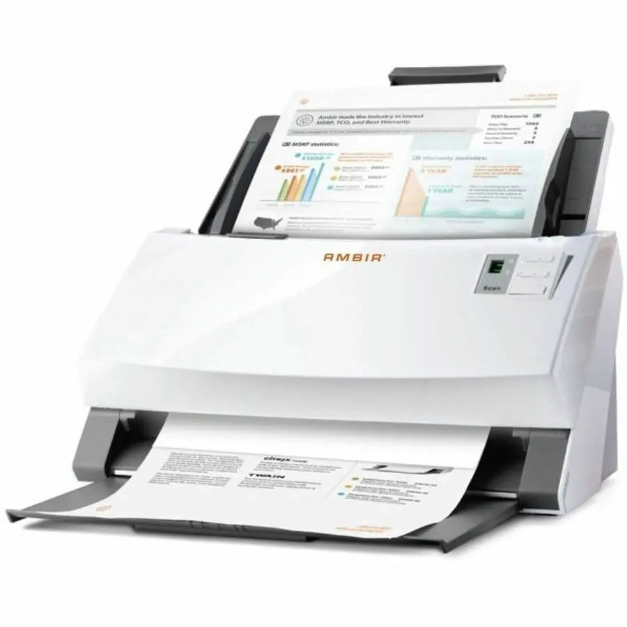 AMBIR ImageScan Pro 340 Sheetfed Scanner - 600 dpi Optical for High-Quality Document and Card Scanning