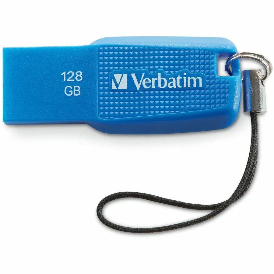 Verbatim 128GB Ergo USB 3.0 Flash Drive - Blue - Reliable Data Storage with Ergonomic Design