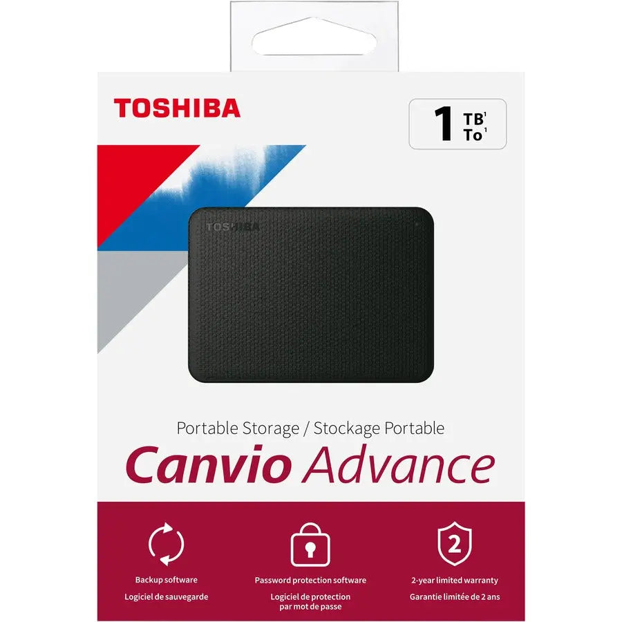 Toshiba Canvio Advance HDTCA10XK3AA 1TB Portable External Hard Drive in Black