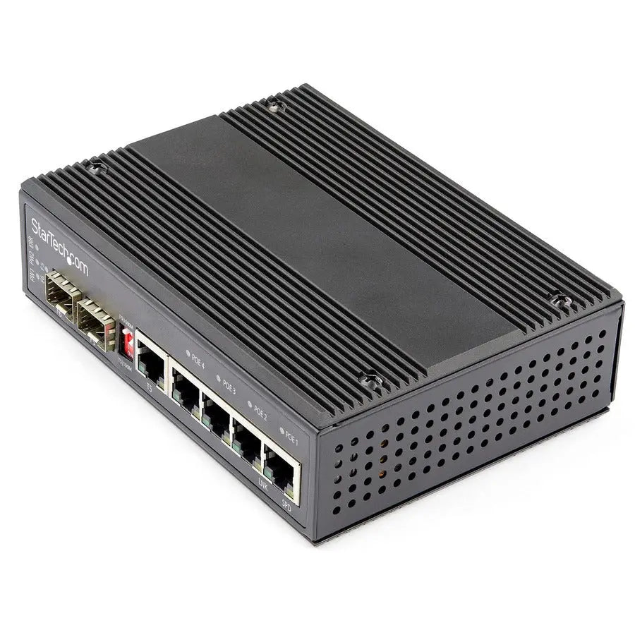 StarTech.com IES1G52UP12V Industrial 6-Port Gigabit Ethernet Switch with PoE+ and SFP Slots