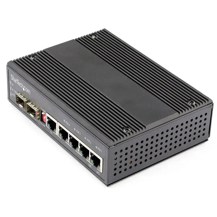 StarTech.com IES1G52UP12V Industrial 6-Port Gigabit Ethernet Switch with PoE+ and SFP Slots by STARTECH.COM