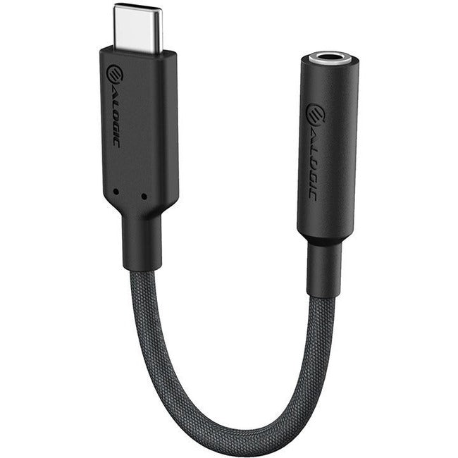 Alogic Elements PRO 10cm USB-C to 3.5mm Audio Adapter - Black