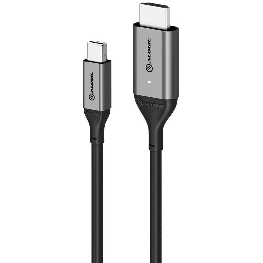 Alogic Ultra Mini DisplayPort 1.4 to HDMI 2.0 Cable - 4K @ 60Hz, Active, Space Gray