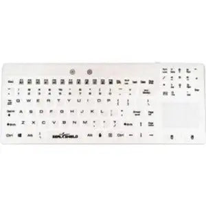 Seal Shield Glow Series Silicone Backlit Keyboard with Touchpad - Waterproof, Quiet Touch, Blue & Red Backlit Keys