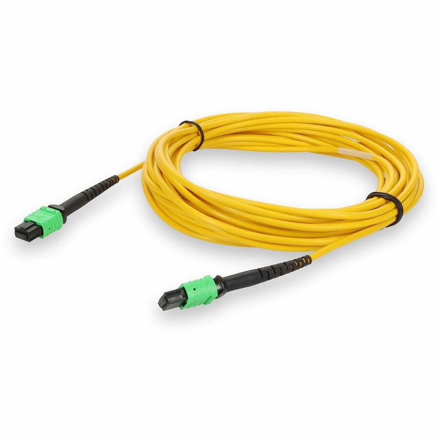 AddOn 30m MPO/APC to MPO/APC Yellow OS2 LSZH Duplex Fiber Patch Cable (Part #ADD-MPOMPO-30M9SMFLZ)