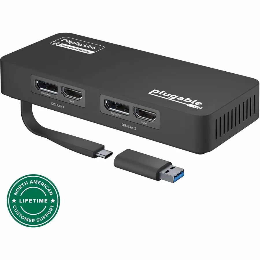 Plugable USB 3.0 and USB-C Dual 4K DisplayLink Video Graphics Adapter (USBC-6950U)