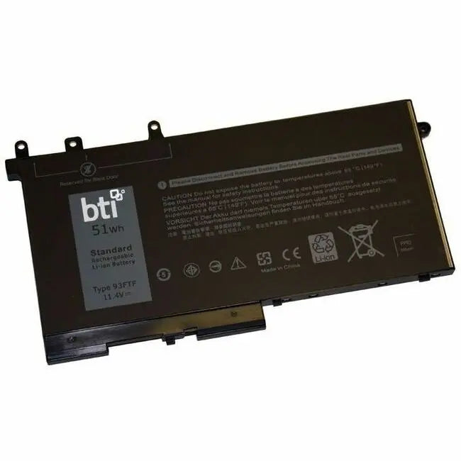 Battery Technology Inc BTI 93FTF-BTI 11.4V 51Wh Lithium-ion Notebook Battery for Dell Latitude 15 Series