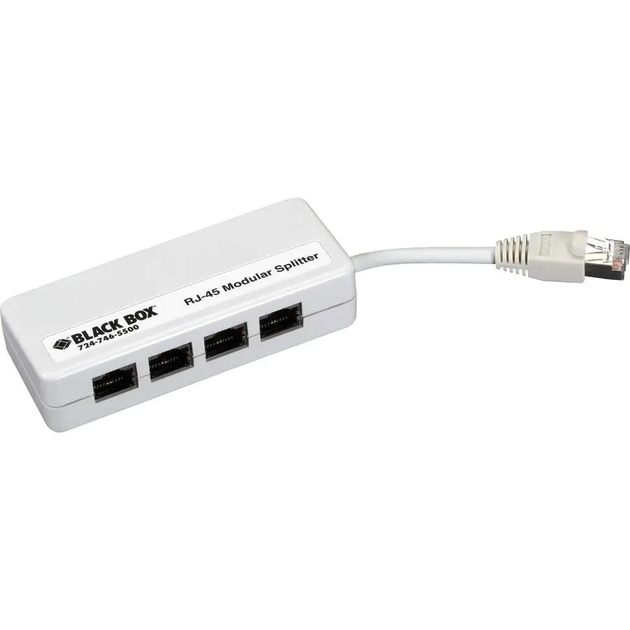 Black Box FM835-R2 RJ45 Shielded Mod Splitter - 1 to 4 Ports with 2.5-inch Cable