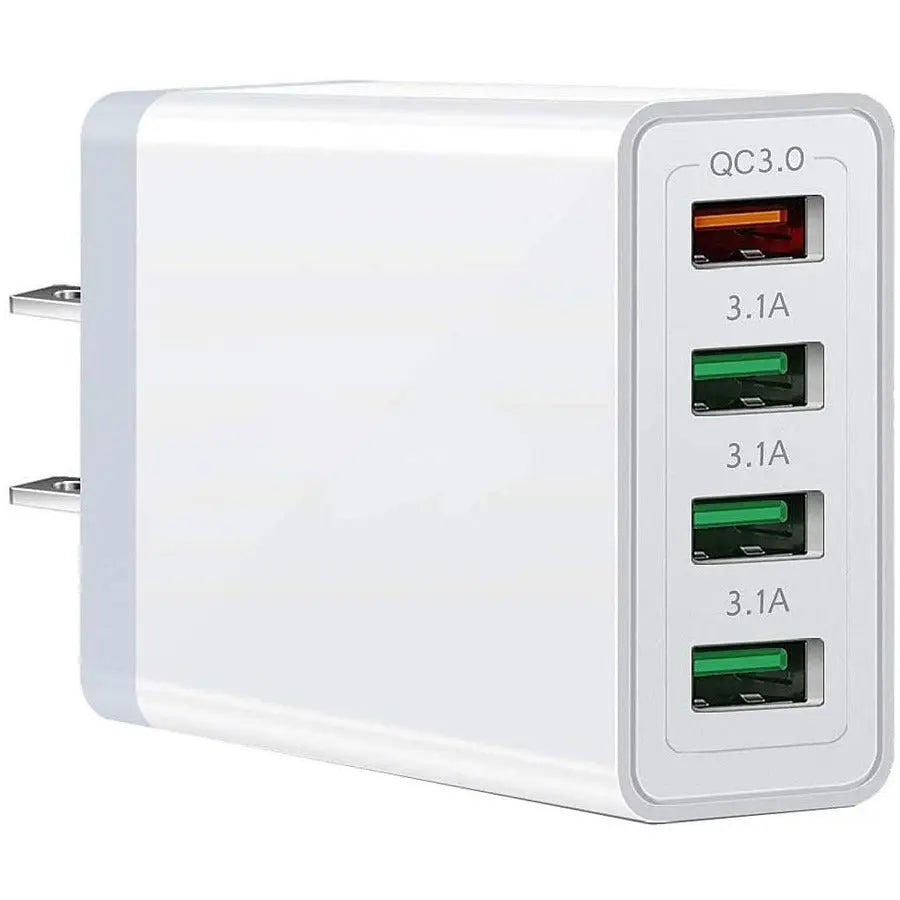 4XEM UC04 4-Port USB Charger Adapter with Quick Charge 3.0 - Compact Travel Power Supply