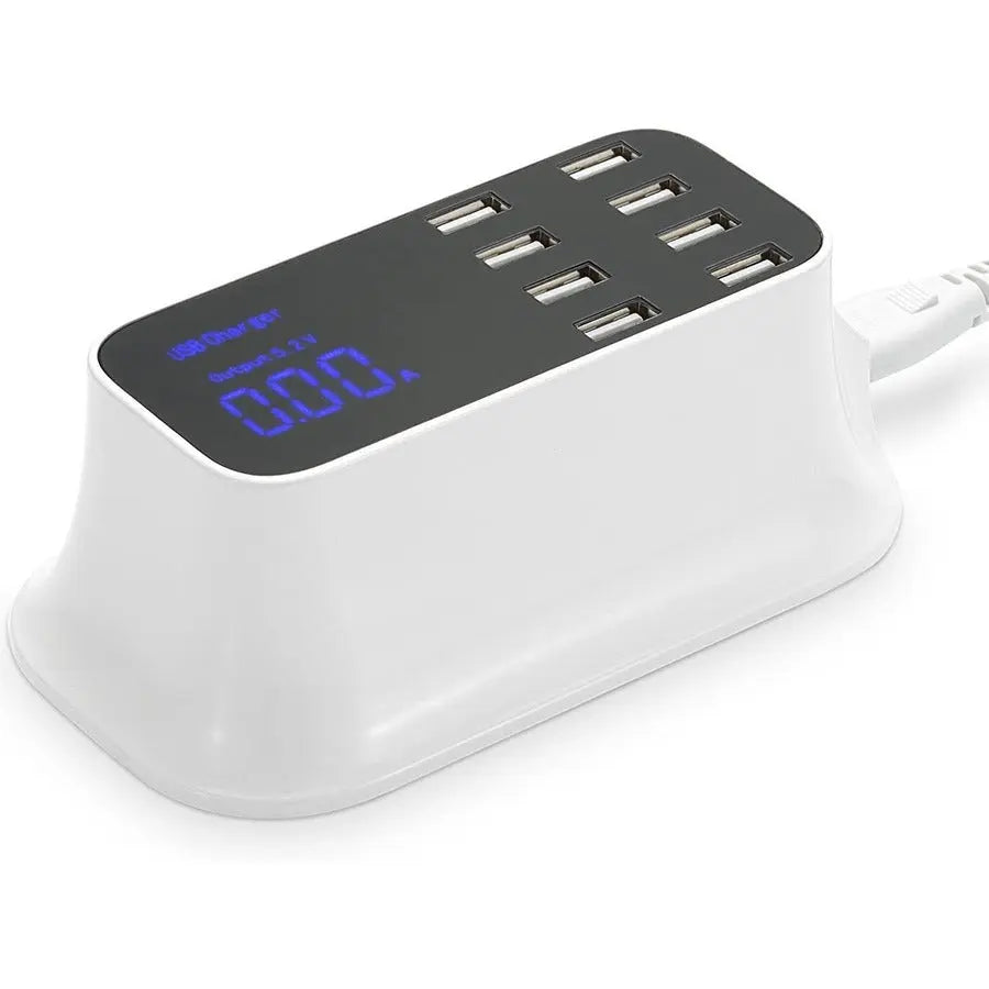 4XEM 40W 8-Port USB Desktop Charger with LED Display and Detachable Power Cable