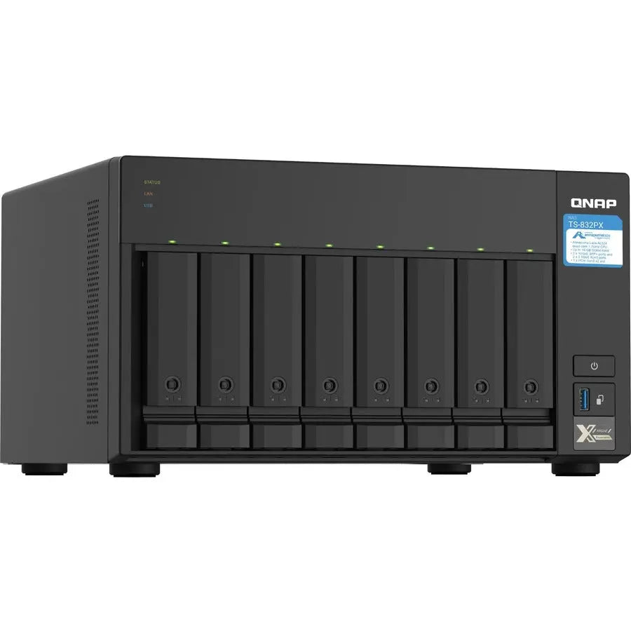 QNAP TS-832PX-4G SAN/NAS Storage System with 8 Drive Bays and 10GbE Connectivity