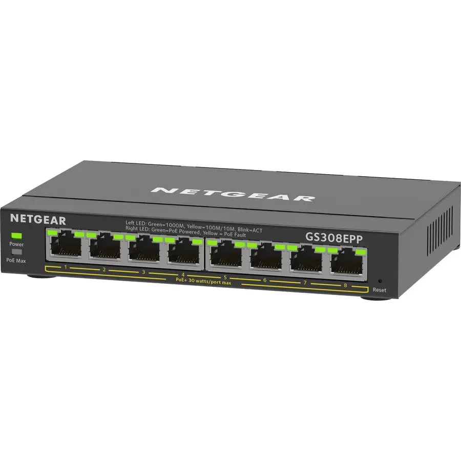 Netgear GS308EPP 8-Port Gigabit Ethernet PoE+ Smart Managed Switch for Business Networks