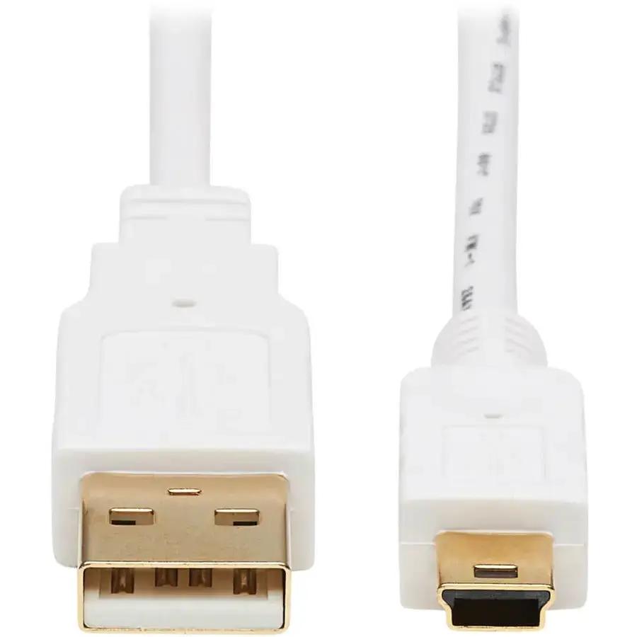 Eaton Corporation Tripp Lite U030AB-006-WH USB-A to USB Mini-B Antibacterial Data Transfer Cable, 6 ft. White by Eaton Corporation