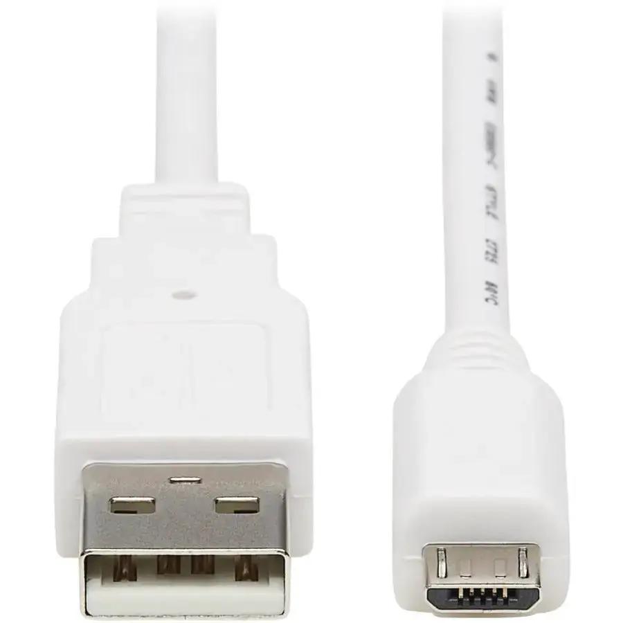 Eaton Tripp Lite Series Safe-IT USB 2.0 A to Micro-B Antibacterial Cable – 3 ft. White by Eaton Corporation
