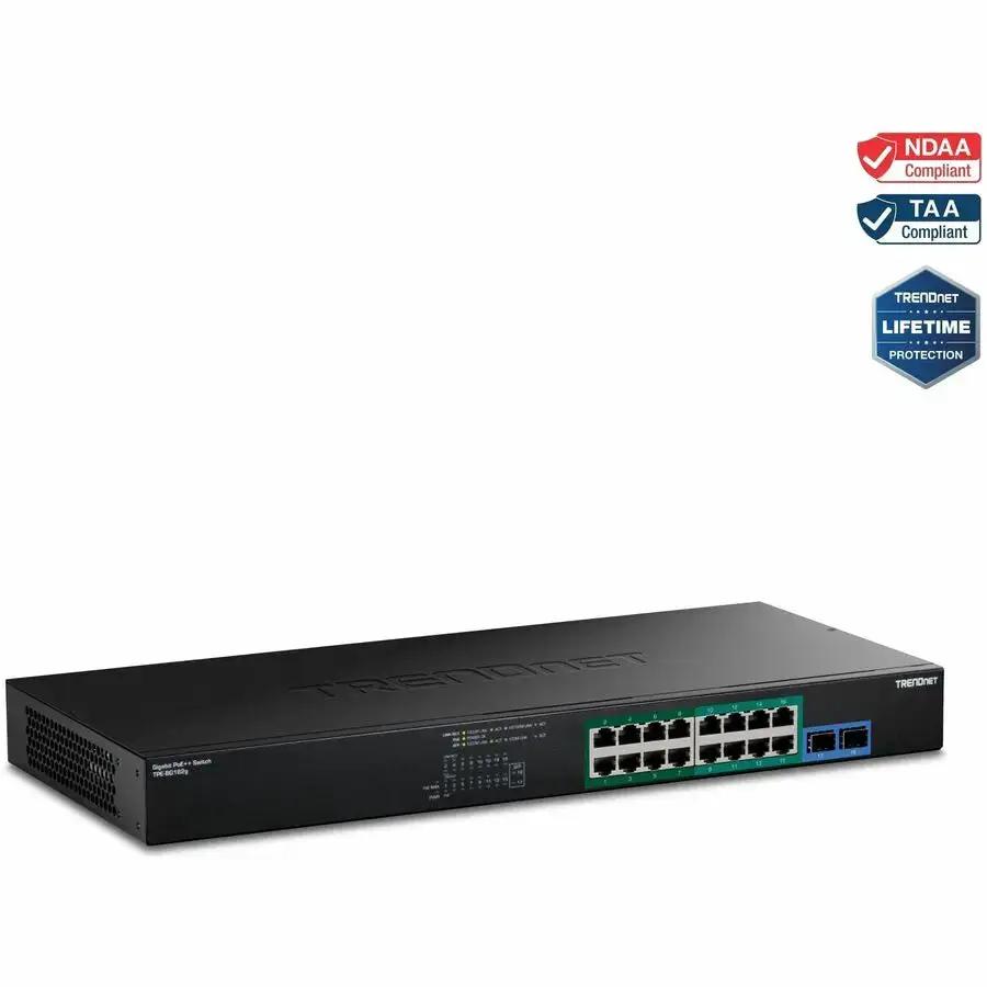TRENDnet TPE-BG182g 18-Port Gigabit PoE++ Switch with 470W Power Budget and SFP Slots by TRENDnet