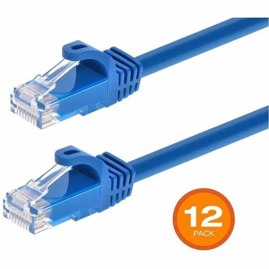 Monoprice Flexboot Series Cat6 Patch Ethernet Cable - 12 Pack, Blue