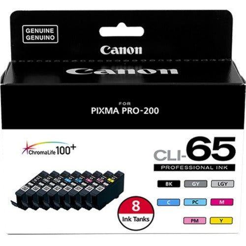 Canon CLI-65 8-Color Ink Tank Pack, 4215C007, for PIXMA PRO-200