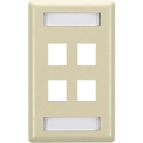 Black Box GigaStation2 WPT472 4 Socket Network Faceplate with Vertical Ports and Rear-Loading Design