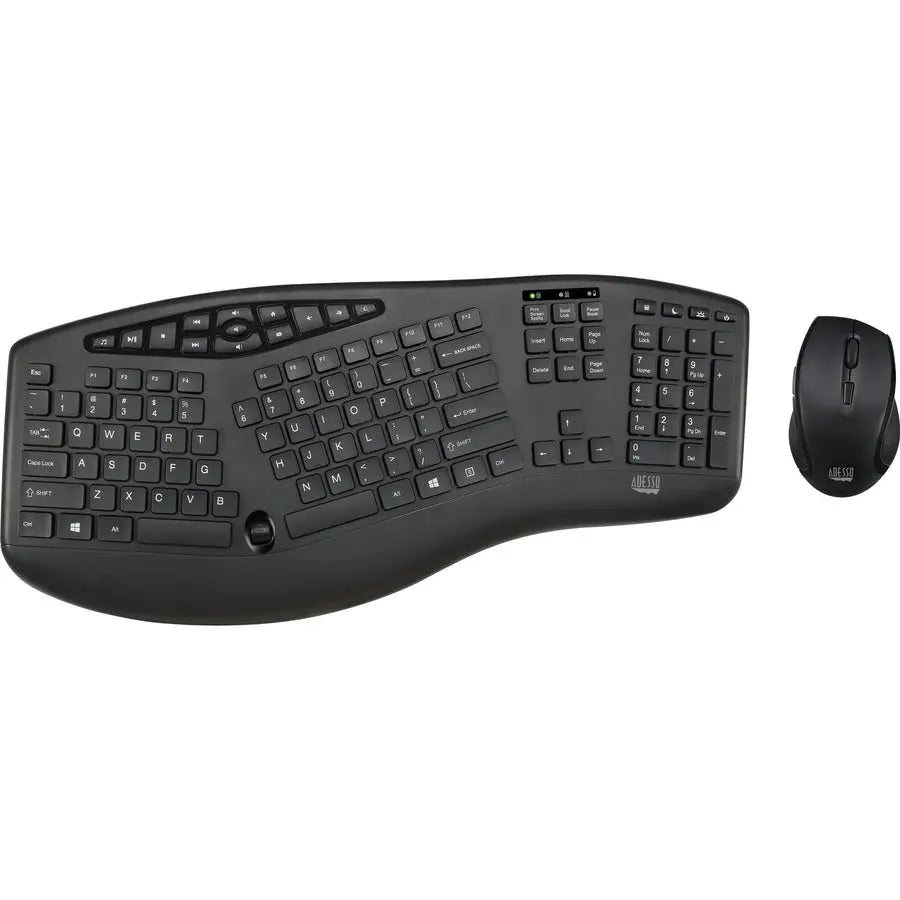 Adesso TruForm 1600 Wireless Ergonomic Keyboard and Optical Mouse Combo