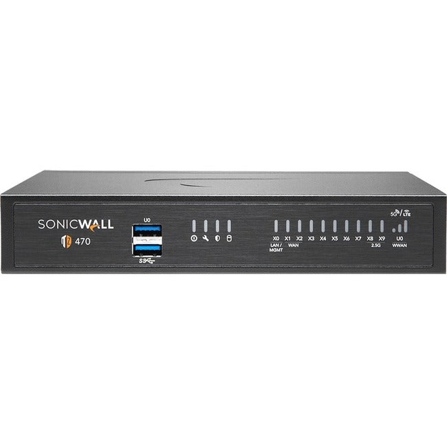 SonicWall TZ470 Network Security Firewall Appliance with 10/5/2.5/1 GbE Interfaces