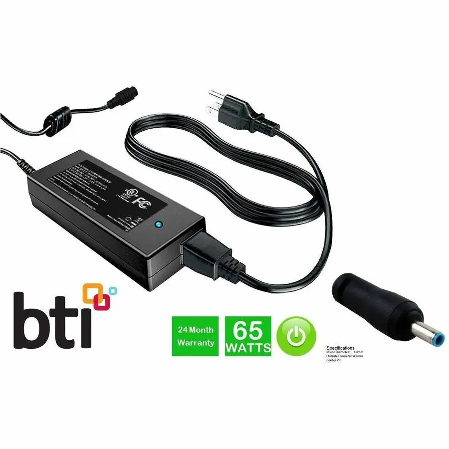 BTI 740015-001-BTI 65W AC Adapter for HP Notebooks and Chromebooks