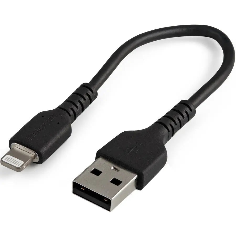 StarTech.com 6 inch/15cm Durable Black USB-A to Lightning Cable for Apple Devices