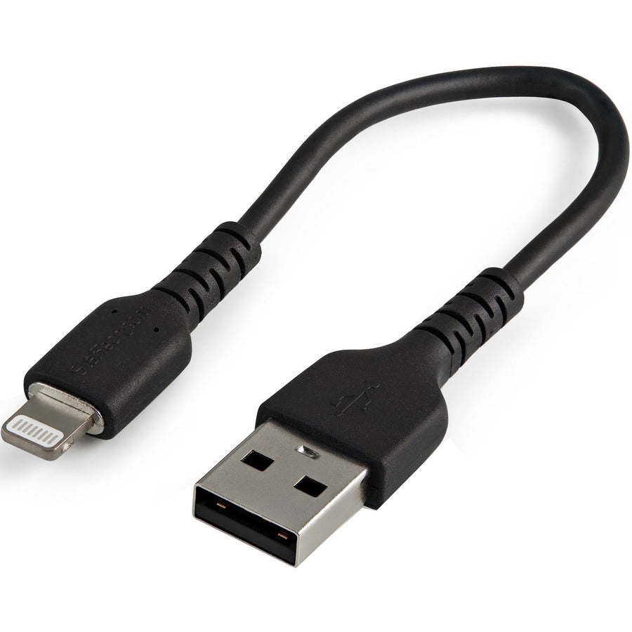 StarTech.com 6 inch/15cm Durable Black USB-A to Lightning Cable for Apple Devices