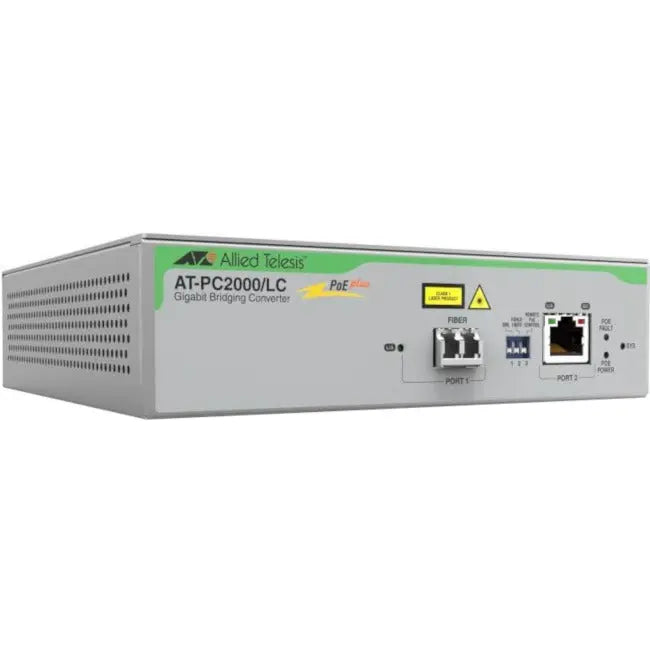 Allied Telesis PC2000/LC PoE+ to Fiber Switching Media Converter