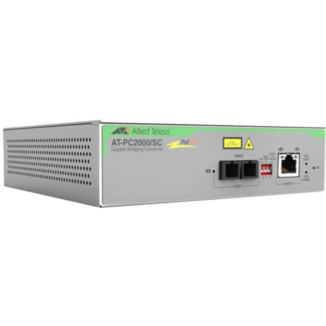 Allied Telesis PC2000/SC PoE+ Transceiver Media Converter, AT-PC2000/SC-960